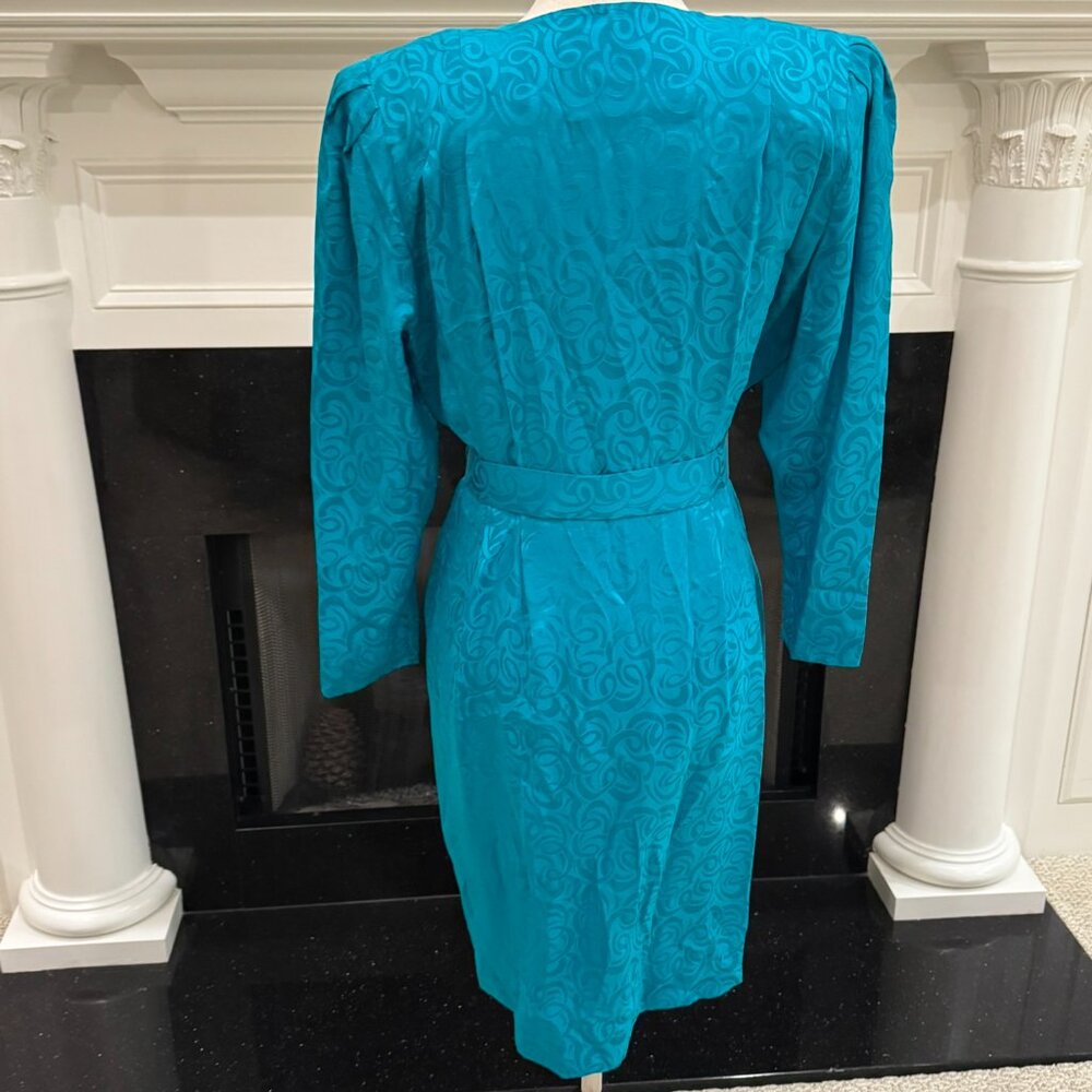 Vintage Papell Petites 100% Silk Dress β Size 6P - Picture 7 of 9